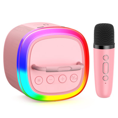 JYX D17 Bluetooth Speaker With 1 Mini Microphone & Beatsync RGB Lights | Lightweight Design, TWS Stereo Sound | Portable Wireless Speaker For Home Par -  D17P-25