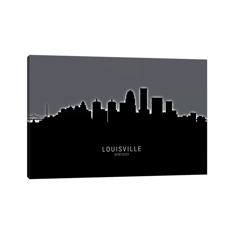 Louisville Kentucky City Skyline by Michael Tompsett - 1 Piece Wrapped Canvas Wall Art, 101.6 cm H x 66.04 cm W x 3.175 cm D