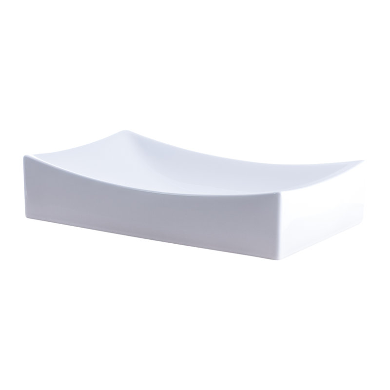 Lavabo de salle de bain rectangulaire en céramique