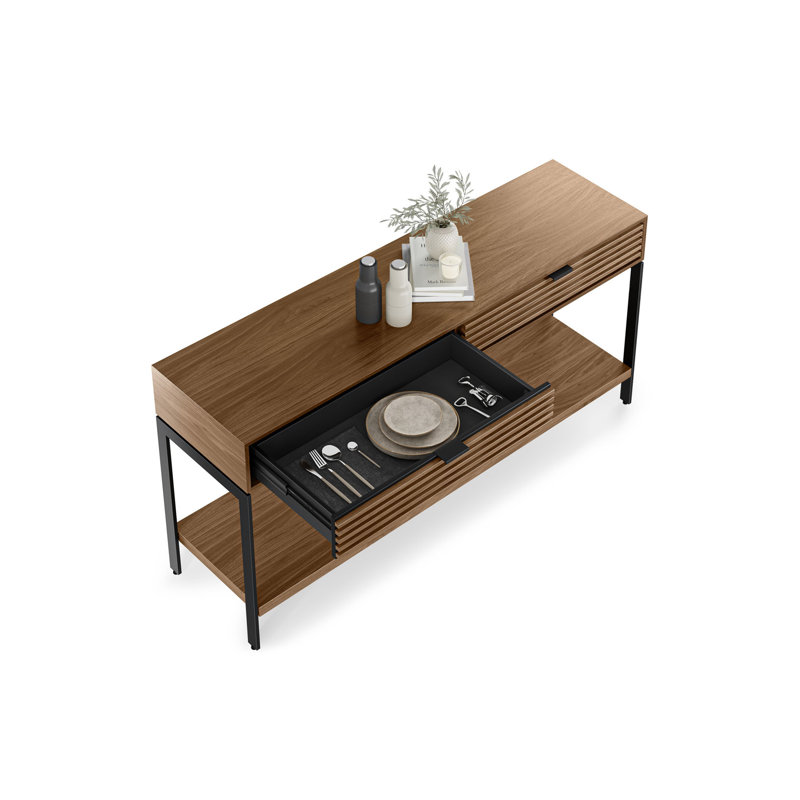 Cora 60'' W Console Table, Natural Walnut