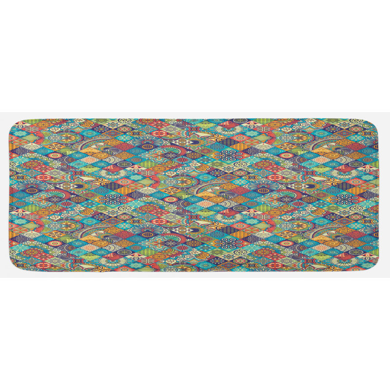 Eclectic Mixed Synthetic Kitchen Mat