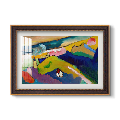 Murnau Mountain Landscape with Church, 1910-Wassily Kandinsky - Matted and Framed Under Acrylic Glass, Large Living Room Wall Art