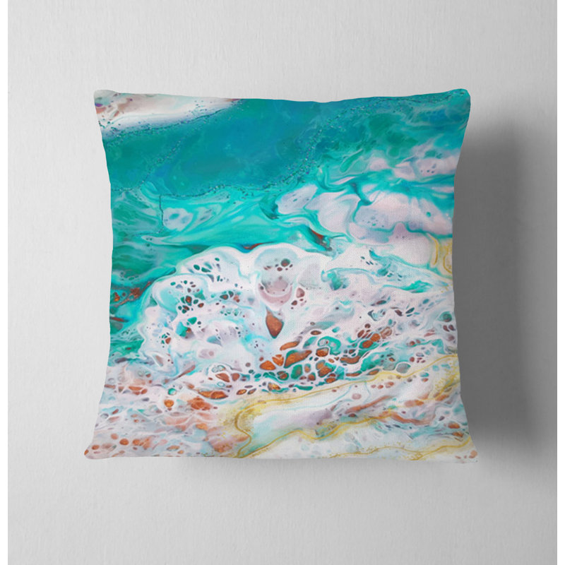 Throw Pillow With Insert, Blue Abstract 9, 20"H x 20"W