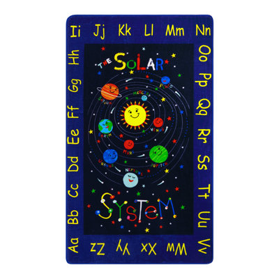 Star Blue Area Rug for Kids Room Alphabet Rug for Nursery Universe Theme Rug for Classroom Solar System ABC Kids Rugs Educational Learning Carpet for -  Zoomie Kids, 02E2FB084FFD4693B5A87EC1D531DEEB