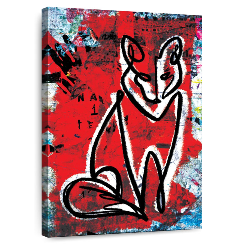 Renard Brampt abstrait, H 45 po x l 30 po