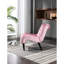 Chaise tendance en velours rose pour la maison - Chaise d'appoint sans accoudoirs rembourrée d'éponge, chambre et salon idéaux-783285324