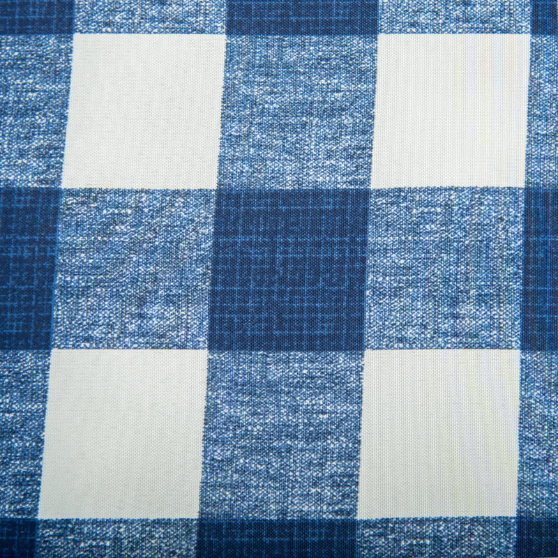 Plaid Outdoor Reversible Throw Pillow, White/Navy