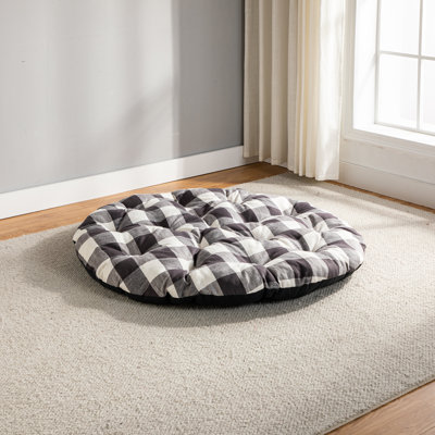 Checkered Cotton Blend Throw Pillow
