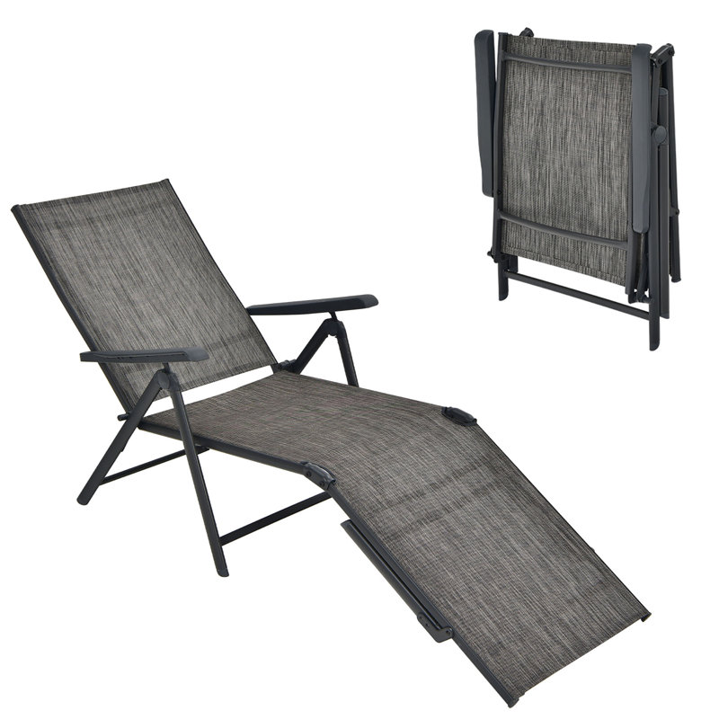 Coutant Outdoor Metal Chaise Lounge, Light Gray
