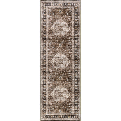 Davi Faded SplashGuard Machine Washable Area Rug