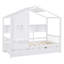 Lit simple en bois avec lit gigogne-470247208