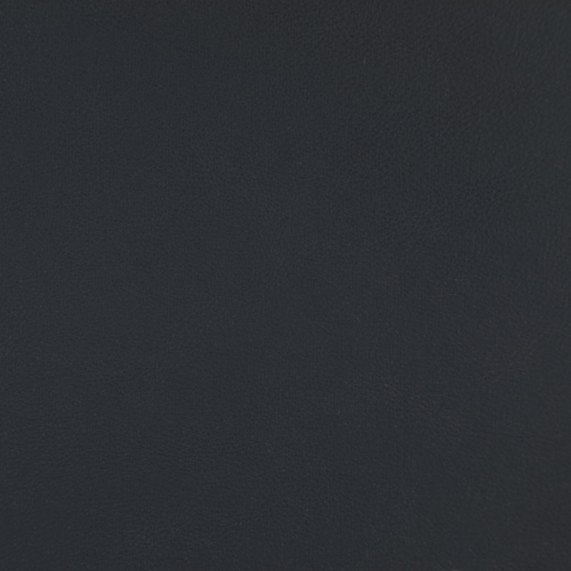 Tabouret Riccio, Noir, Fini thermolaqué, Cuir végétalien noir