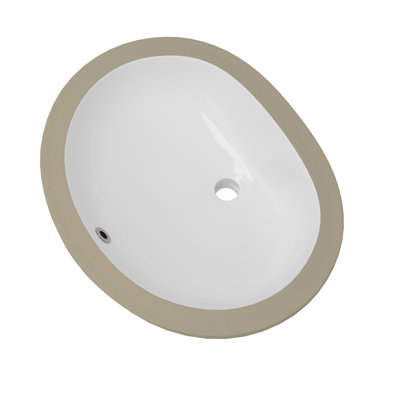 Lavabo de salle de bain ovale encastré en porcelaine vitrifiée 17 "x 16" avec trop-plein