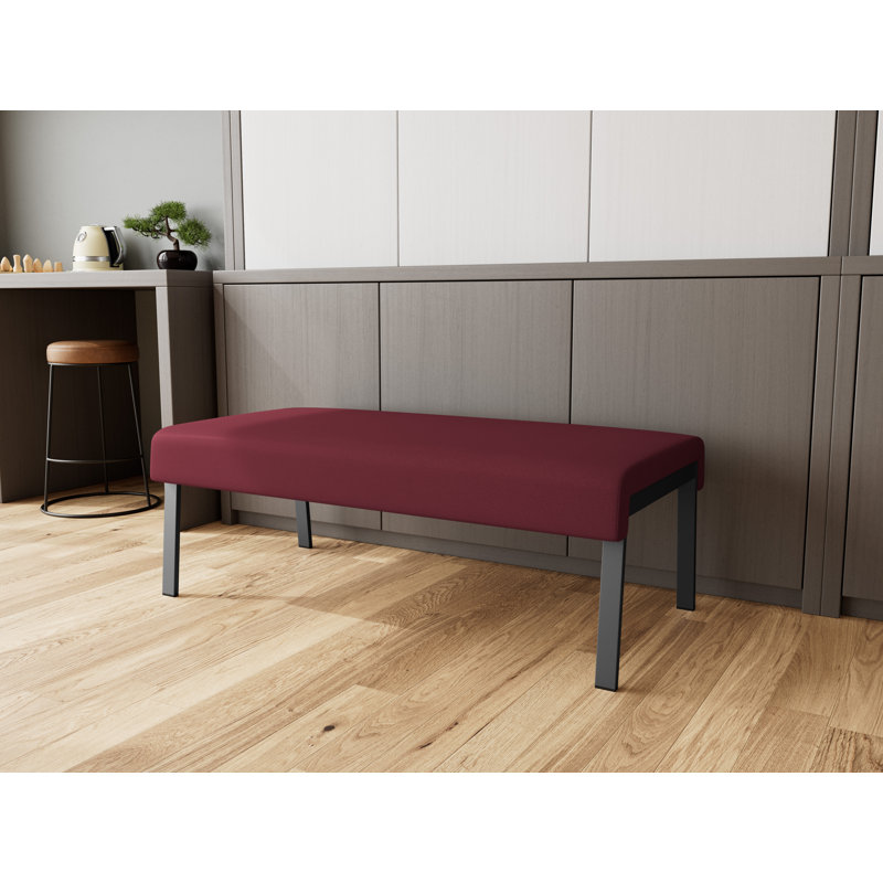 Banc en métal 2 places Waterfall, Open House Wine - Tissu de couleur unie, Gris anthracite