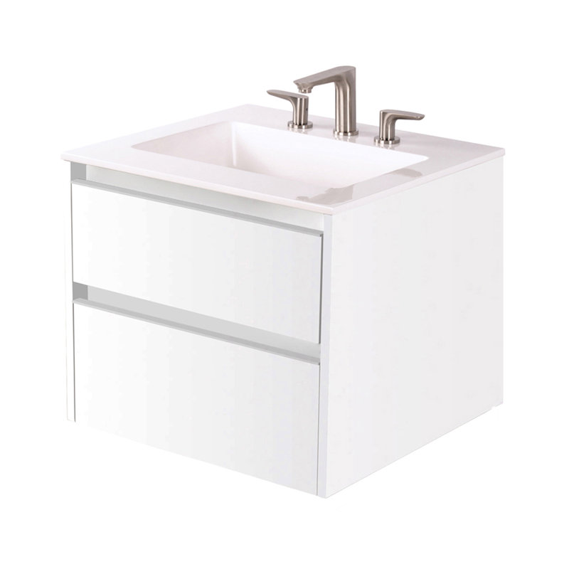 Pronto 24'' W Single Vanity, White, 3 Hole - 8" Centers, Gloss White
