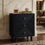 Table de chevet 3 tiroirs 18,7 pouces de largeur noir avec commode en bois moderne