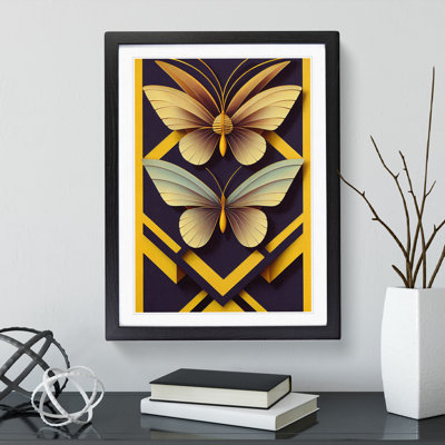 XV1022-698X Art Deco Butterflies - Single Picture Frame Print