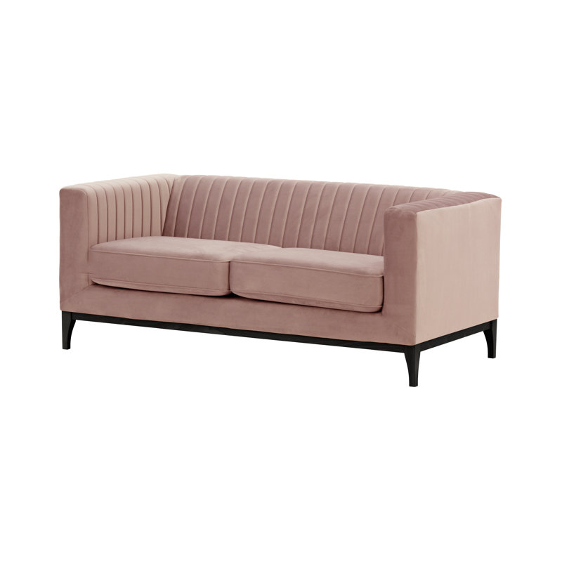 Buie Velvet Sofa, Pink, Black