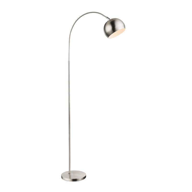 Dempsey 150cm Matt Nickel Arched Floor Lamp