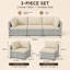 Ensemble de patio en rotin 3 pièces avec coussins-1228340774-1228340798