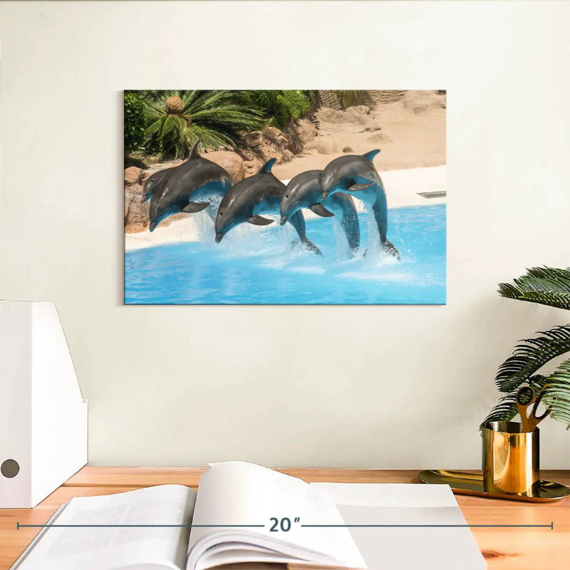 Synchronized Dolphins, 8" H x 12" W