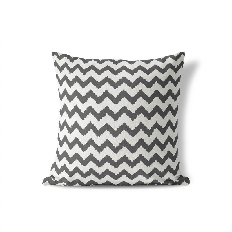 Coussin Chevy Tribal, Ivoire/gris anthracite, H 20 po x l 20 po