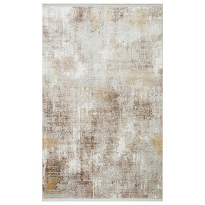 Luxueux tapis tissé à la machine, 9,8 x 13,1 pi, 50% viscose / 50% polyester, hauteur des poils: 0,2 po, 1950 g / m² | Durable, facile à nettoyer, facile à nettoyer | Idéal pour les salons et les chambres à coucher, conception élégante