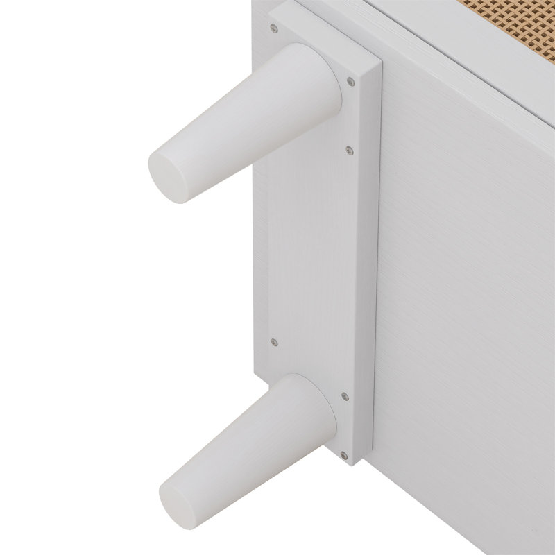 6-Drawers Rattan Storage Cabinet Rattan Drawer, White, 29.53" H x 43.31" W x 15.75" D