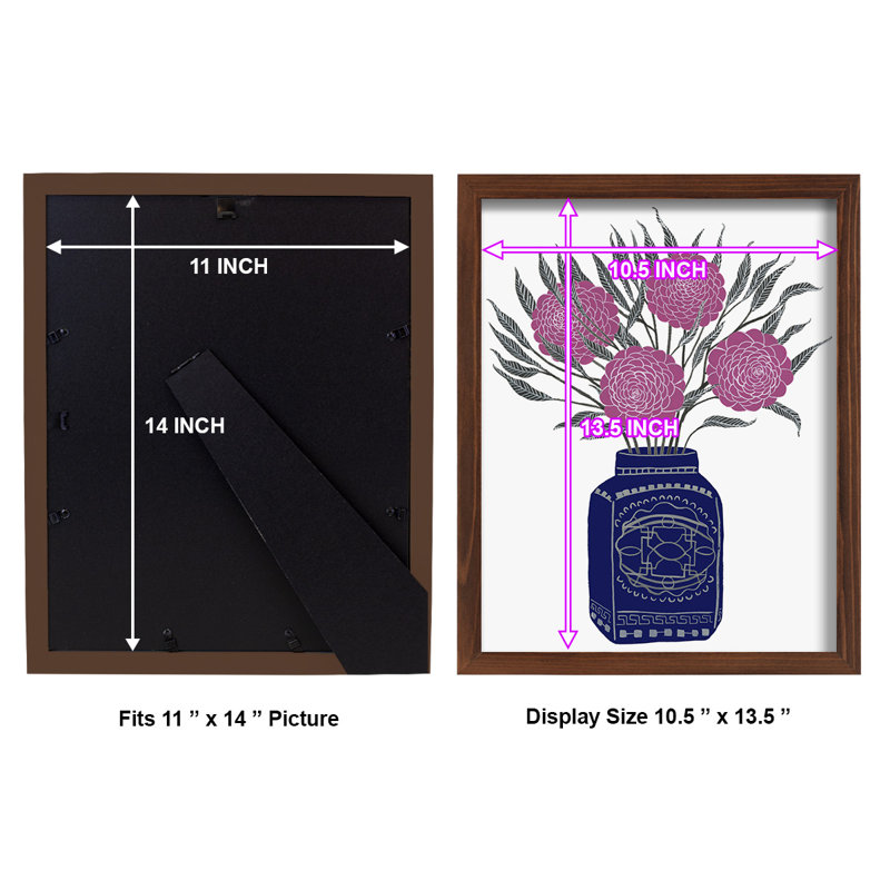 «Fontayne Painted Vase III», reproduction encadrée sur papier, H 15 po x l 12 po x P 1 po, Châtaigne