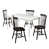 Table blanche avec chaises noires est en rupture de stock