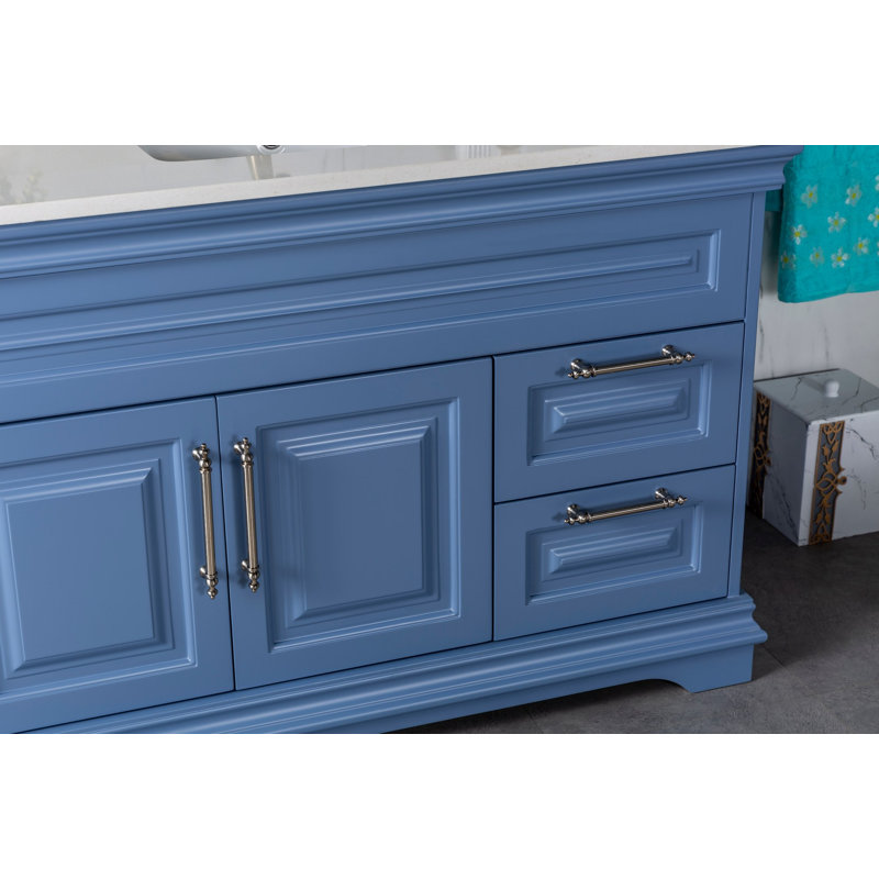 Meuble-lavabo simple Cierrah, Bleu