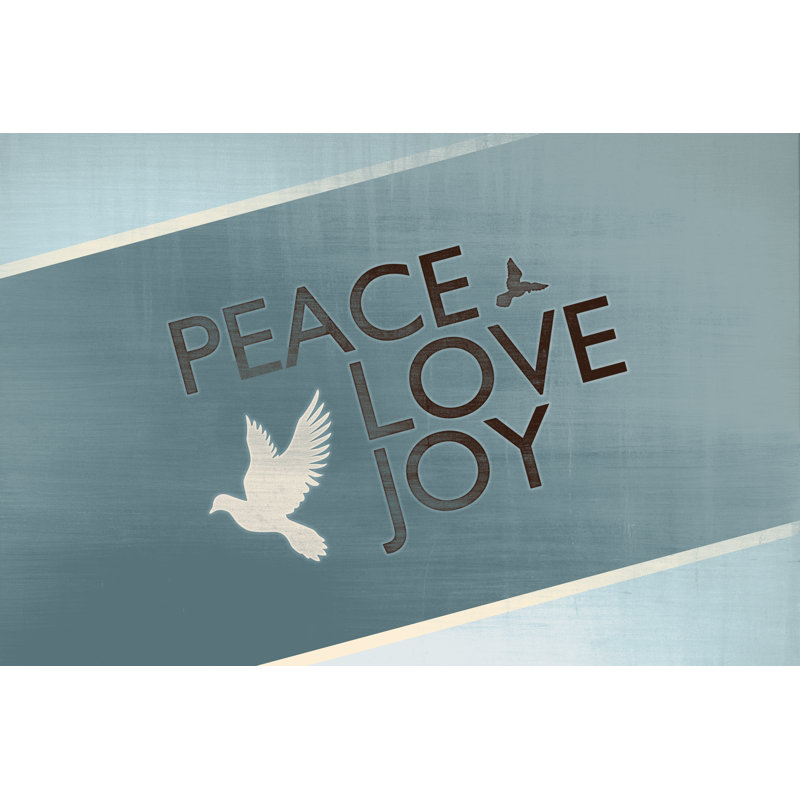 Peace Love Joy - Wrapped Canvas Print, 30cm H x 46cm W x 3.8cm D