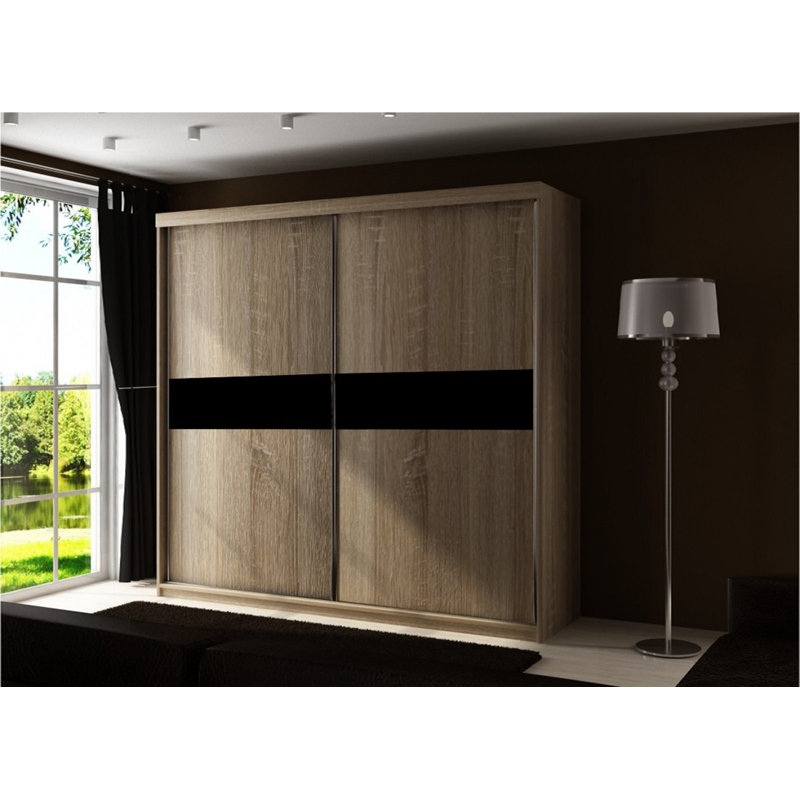 Mouros 2 Door Wardrobe, Natural/Black