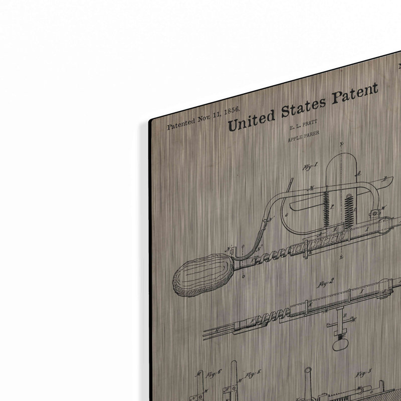 «Apple Parer Blueprint Brevet Parchment» par Patents, H 16 po x l 12 po