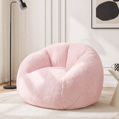 Grand fauteuil à billes pour se détendre, conception en forme de patte de chat, rembourrage en mousse à mémoire de forme, canapé rembourré confortable, tissu en fausse fourrure moelleuse douce, pour se détendre, lire ou jouer