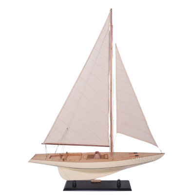 Columbia Painted Large Sailboat Schooner Yacht Model 24 Inches Long