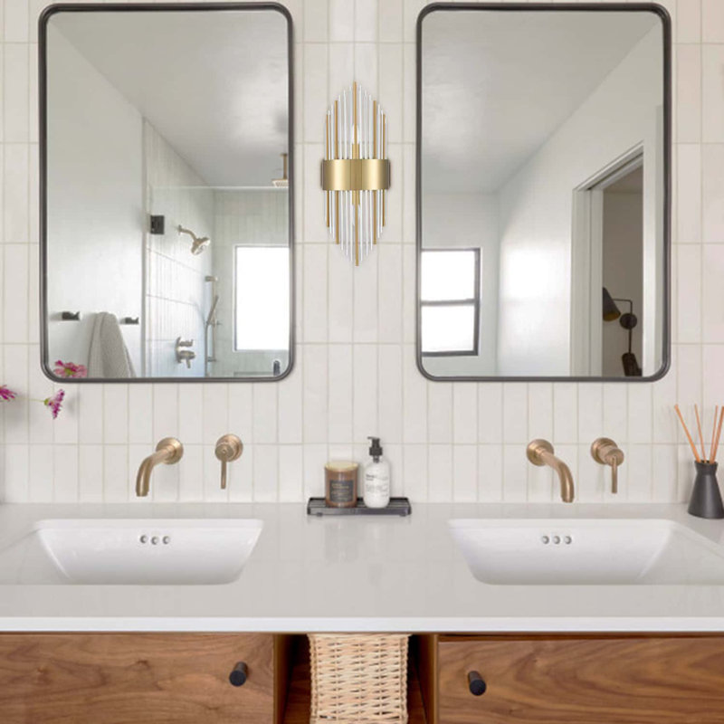2 - Light Dimmable Vanity Light, Brass