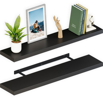 Miami 48" Wood Floating Wall Shelves, 8" Depth Long Shelf