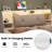 Bookcase Headboard with Charging Station & LED Lights, Upholstered Storage Headboard with Open Shelves-923117126-923117127