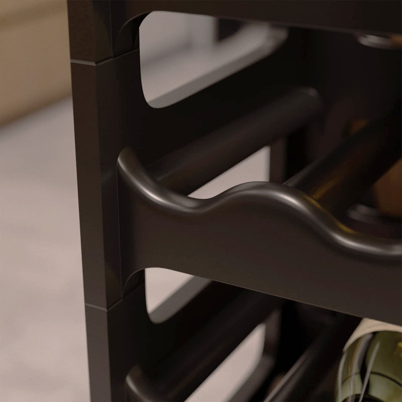 Monaco 24 Bottle Floor Wine Bottle Rack, Black