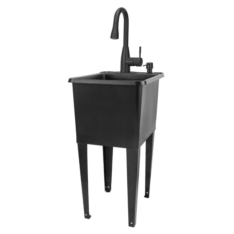 23.25" L x 17.75" W Free Standing Laundry Sink With Faucet