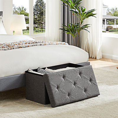 Banc de rangement en tissu