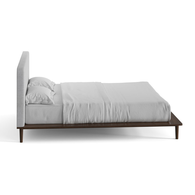 Alab Upholstered Platform Bed, King, Walnut