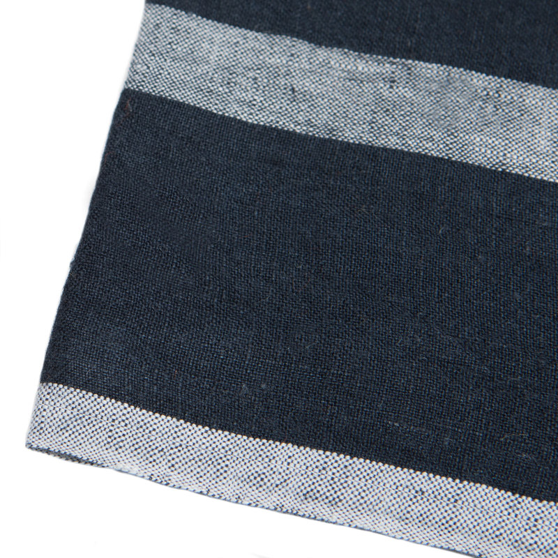Laundered Stripe Tea Towel Kitchen Towel, Indigo/White