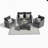 4-Piece Wicker Patio Conversation Set With Glass Table And Cushions-222089408