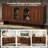 59'' Mid-Century Modern TV Stand with Arched Glass Doors, Media Console Table for TVs up to 65'', Sideboard Storage Cabinet for Living Room & Entryway-1140923991