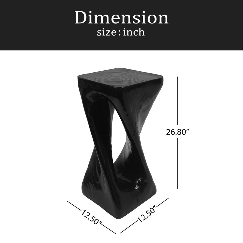 Table d'appoint d'extérieur, table de bout en forme de torsion, table d'appoint décorative, table de tabouret de jardin pour terrasse de balcon, côté piscine, béton léger, texture semblable au bois