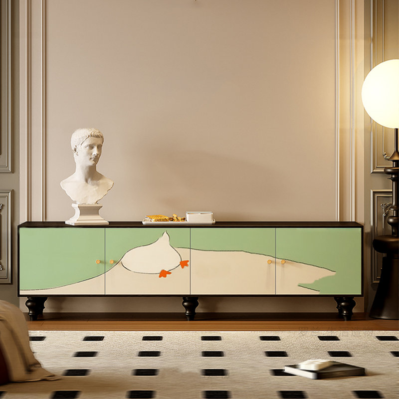 French style cartoon TV stand, 21.65" H x 70.87" W x 15.75" D
