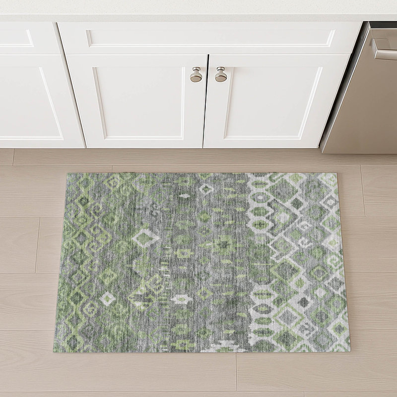 Machine Washable Indoor/Outdoor Matteson ACN2304 Casual Rug, Rectangle 1'8" x 2'6"