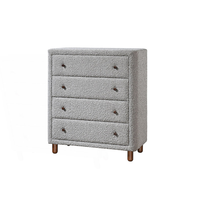 Commode de chambre à coucher 4 tiroirs rembourrés